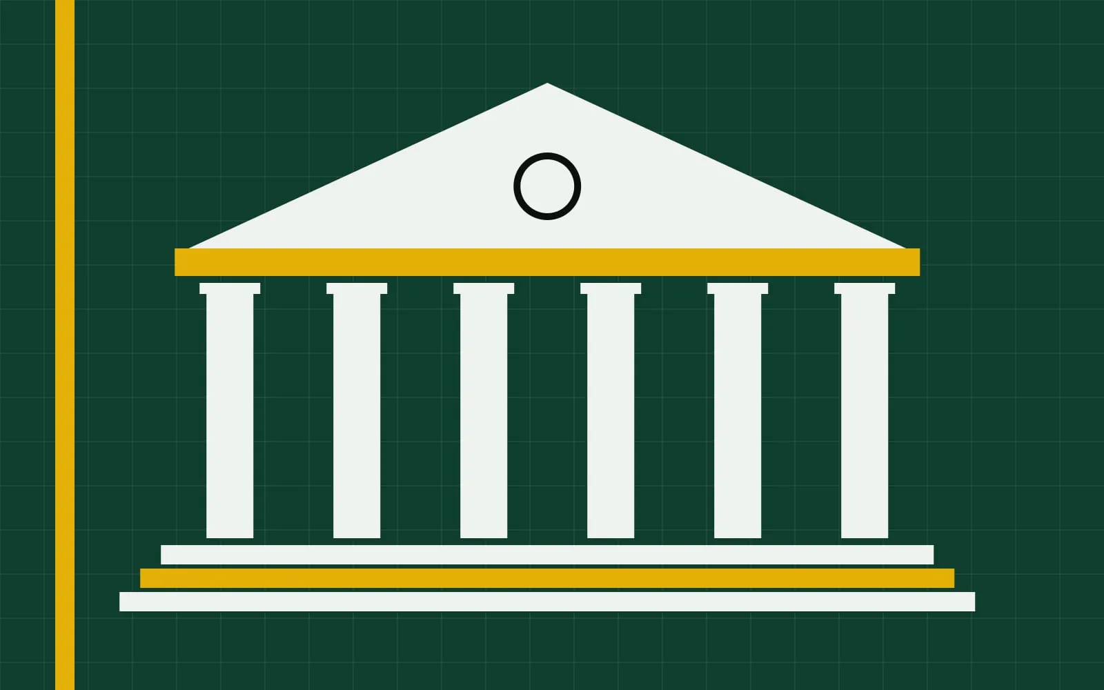 Ilustração abstrata em verde-escuro e dourado, com formas geométricas e sem pessoas, sobre os tipos de auditoria do Tribunal de Contas da União.