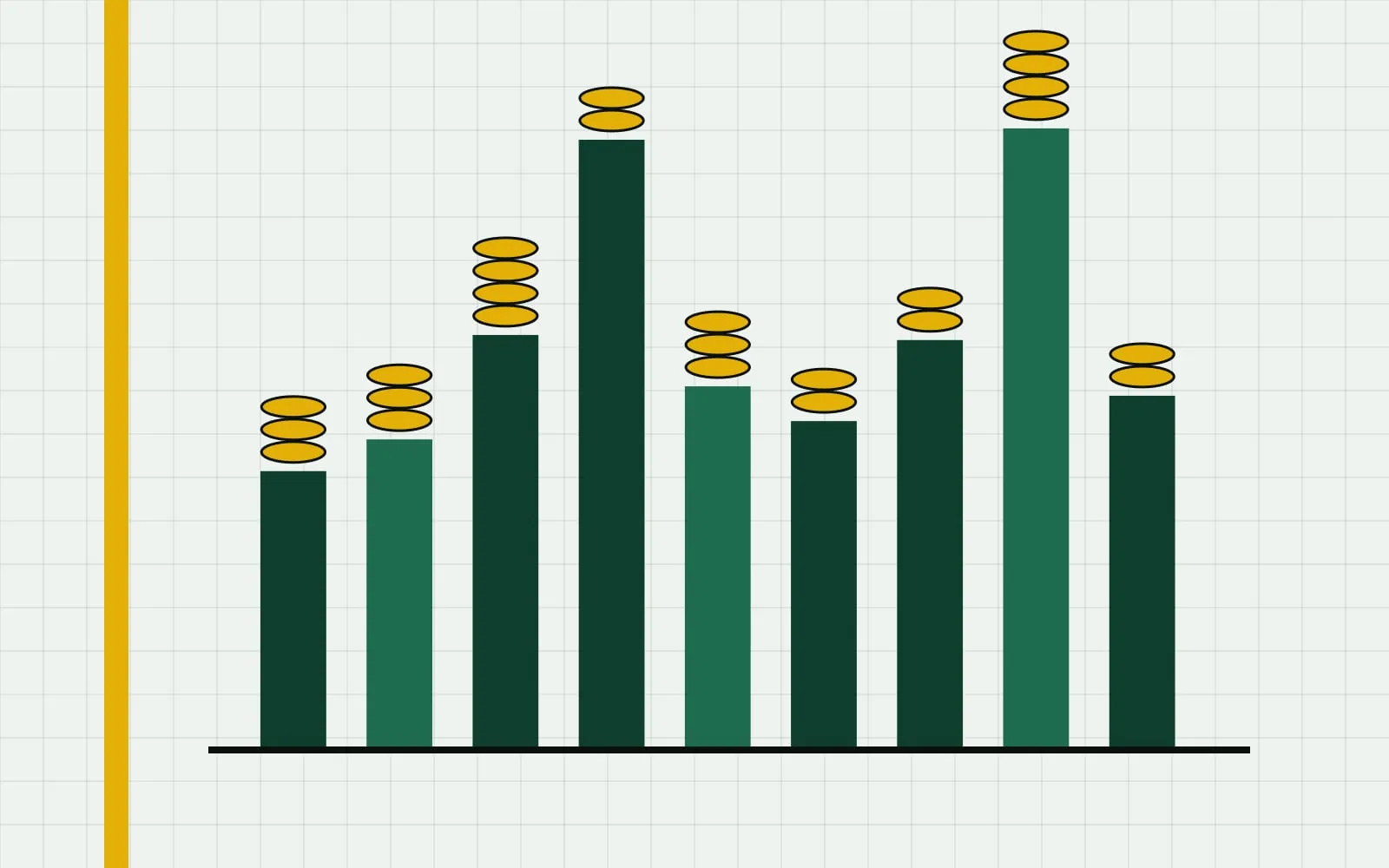 Ilustração abstrata em verde-escuro e dourado, com formas geométricas e sem pessoas, sobre o cartão de pagamento do governo federal.