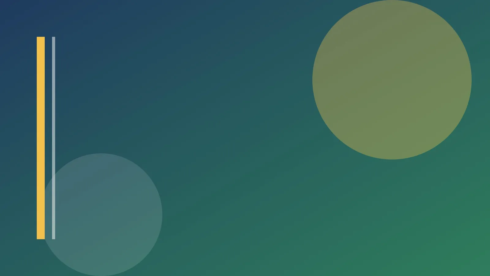 Ilustração abstrata em tons de azul e verde, com faixas e um círculo amarelo, sem pessoas nem prédios.
