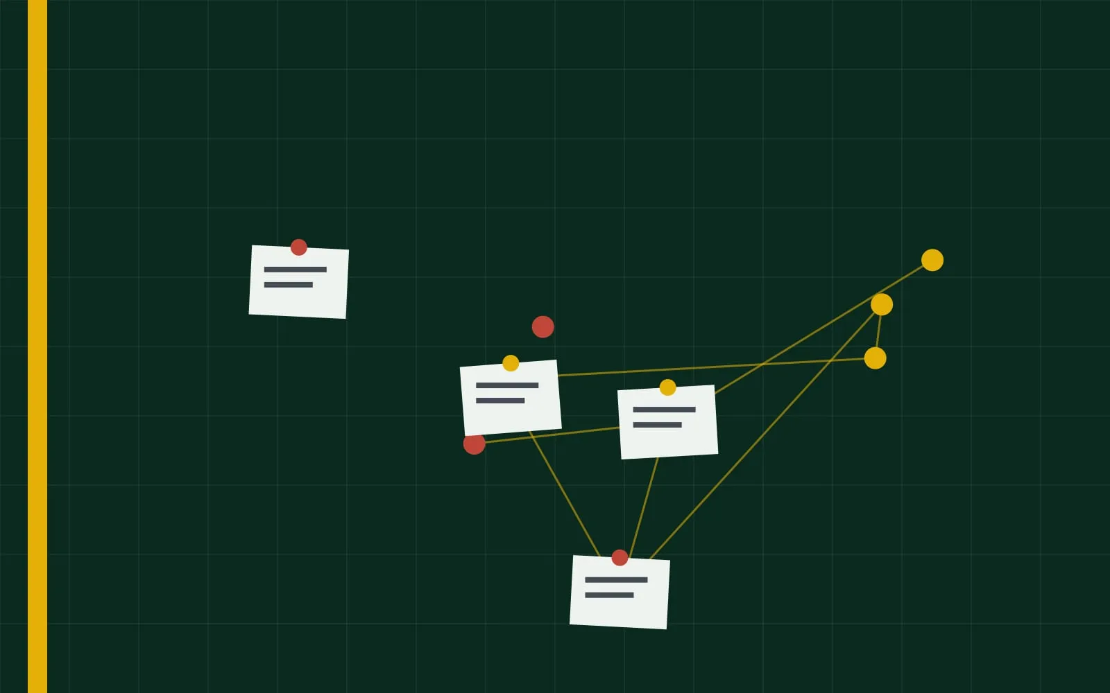 Ilustração abstrata em verde-escuro e dourado, com formas geométricas e sem pessoas, sobre a investigação da venda de veículos públicos federais.